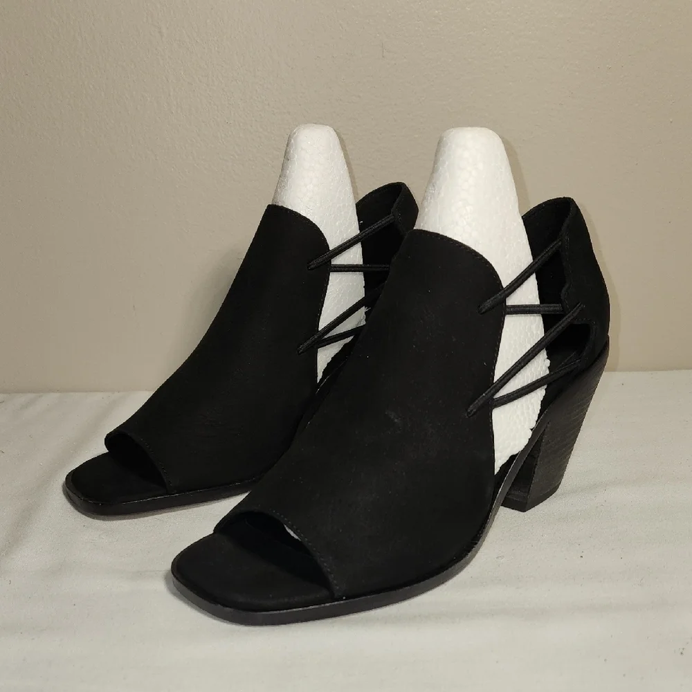 Eileen Fisher Black Block Heel Mules